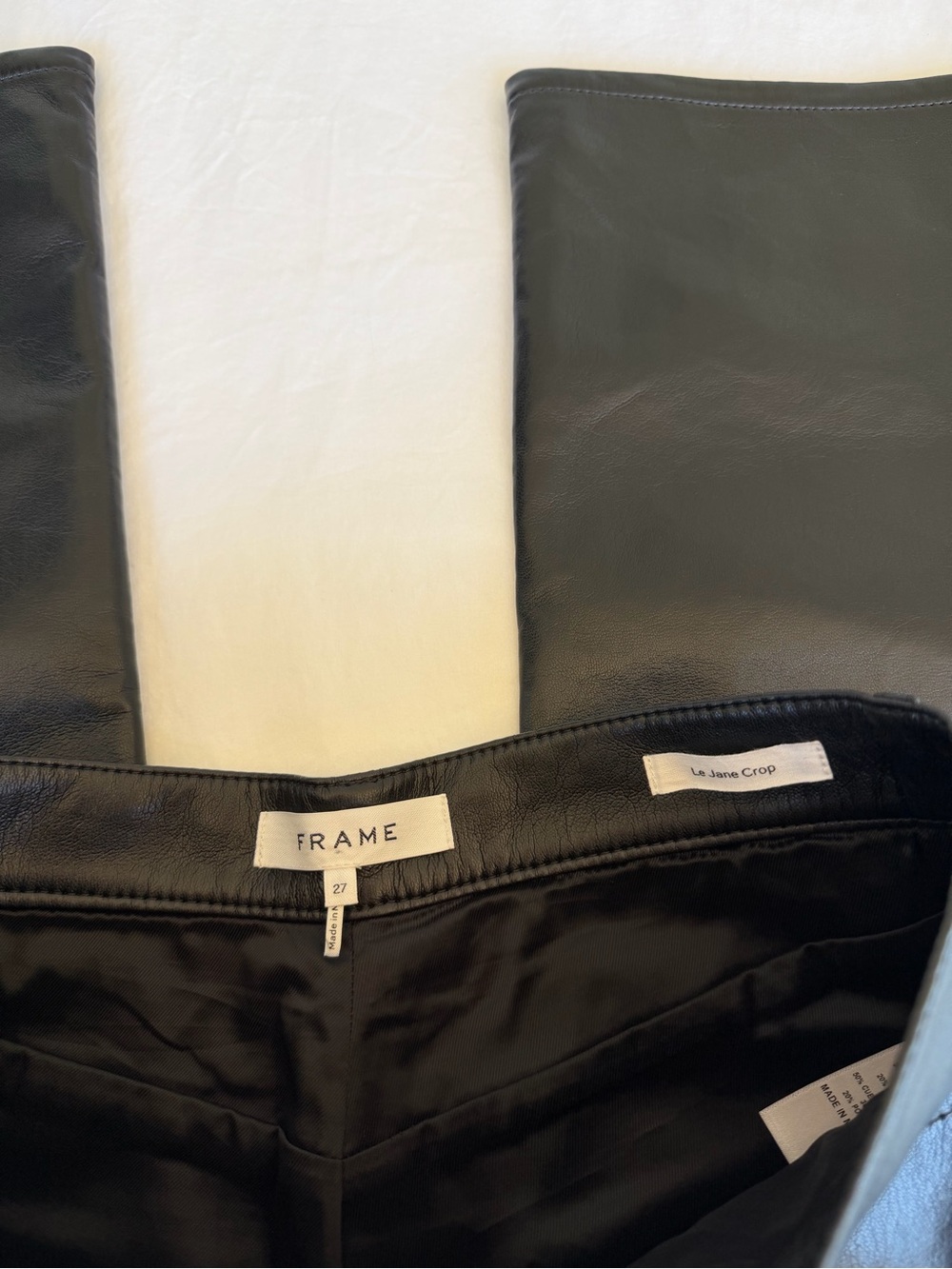 FRAME Denim Black Leather Pants - Picture 4 of 7